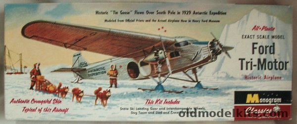 Monogram 1/77 Ford Tri-Motor - Tin Goose South Pole 1929 Expedition or TWA Airlines, 85-0015 plastic model kit